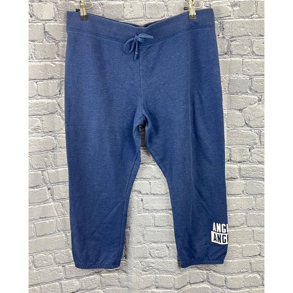 Victoria's Secret  crop sweatpants Joggers Blue Size L - Picture 1 of 6